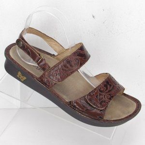 ALEGRIA Leather Sandals 39 (US 9) Brown #218